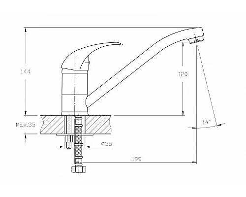 Купить Смеситель для кухни Haiba HB4815 Хром в магазине сантехники Santeh-Crystal.ru
