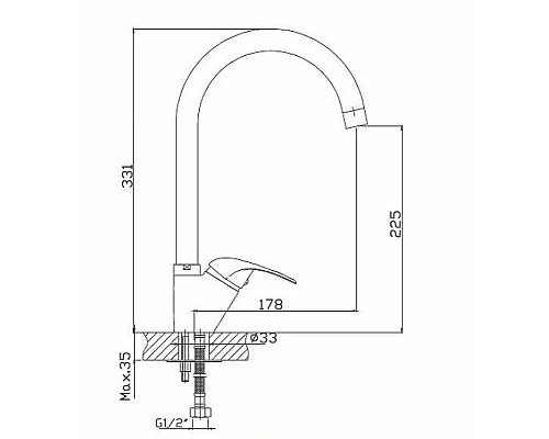 Приобрести Смеситель для кухни Haiba HB4615 Хром в магазине сантехники Santeh-Crystal.ru