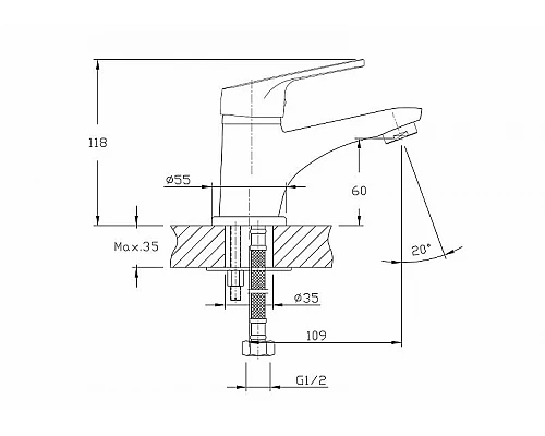 Приобрести Смеситель для раковины Haiba HB1016 Хром в магазине сантехники Santeh-Crystal.ru