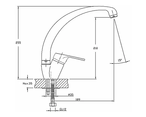 Купить Смеситель для кухни Haiba HB4116 Хром в магазине сантехники Santeh-Crystal.ru