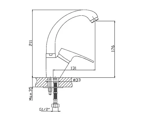 Приобрести Смеситель для кухни Haiba HB1216 Хром в магазине сантехники Santeh-Crystal.ru