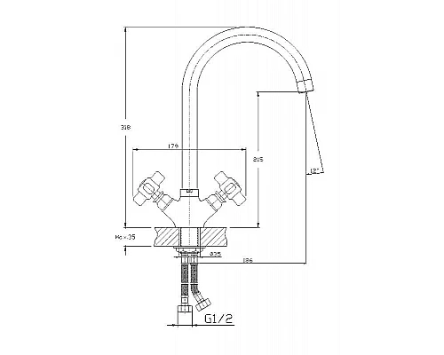 Купить Смеситель для кухни Haiba HB4118 Хром в магазине сантехники Santeh-Crystal.ru