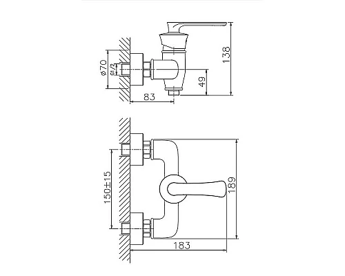 Заказать Смеситель для душа Haiba HB20181-5 Золото в магазине сантехники Santeh-Crystal.ru