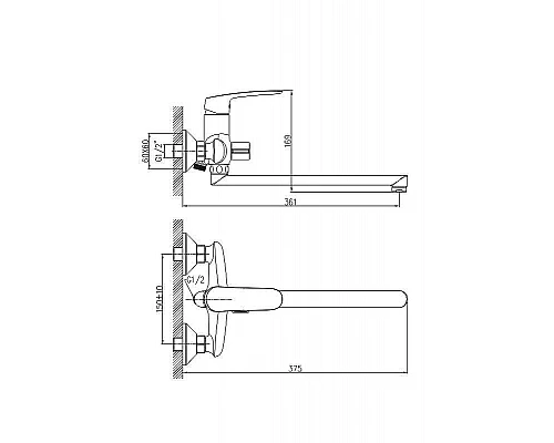 Заказать Смеситель для ванны Haiba HB22183 универсальный Хром в магазине сантехники Santeh-Crystal.ru