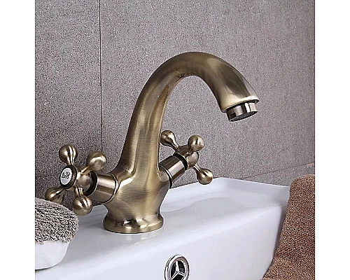 Купить Смеситель для раковины Haiba HB1019-4 Бронза в магазине сантехники Santeh-Crystal.ru