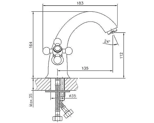 Купить Смеситель для раковины Haiba HB1019-4 Бронза в магазине сантехники Santeh-Crystal.ru