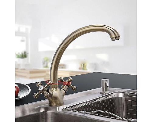 Приобрести Смеситель для кухни Haiba HB4219-4 Бронза в магазине сантехники Santeh-Crystal.ru