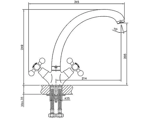 Приобрести Смеситель для кухни Haiba HB4219-4 Бронза в магазине сантехники Santeh-Crystal.ru