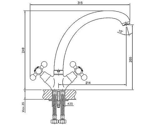 Заказать Смеситель для раковины Haiba HB4719-5 Сатин в магазине сантехники Santeh-Crystal.ru