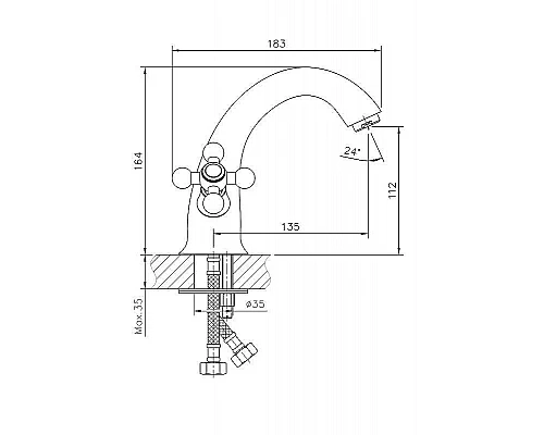Приобрести Смеситель для раковины Haiba HB1019 Хром в магазине сантехники Santeh-Crystal.ru