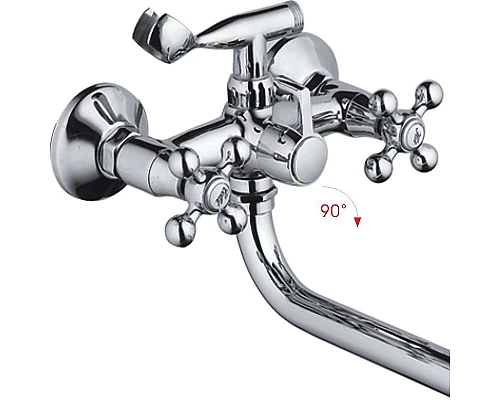 Заказать Смеситель для ванны Haiba HB2619-2 универсальный Хром в магазине сантехники Santeh-Crystal.ru