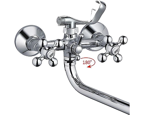 Купить Смеситель для ванны Haiba HB2719 универсальный Хром в магазине сантехники Santeh-Crystal.ru