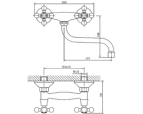 Приобрести Смеситель для кухни Haiba HB4319 Хром в магазине сантехники Santeh-Crystal.ru