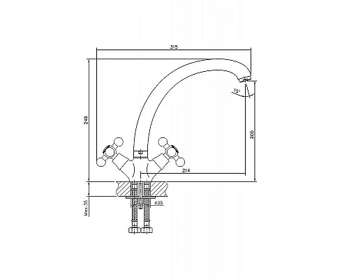 Приобрести Смеситель для кухни Haiba HB4719 Хром в магазине сантехники Santeh-Crystal.ru