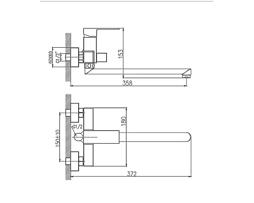 Заказать Смеситель для ванны Haiba HB22191 универсальный Хром в магазине сантехники Santeh-Crystal.ru