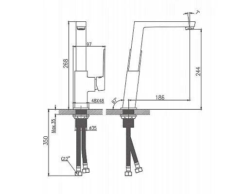 Купить Смеситель для кухни Haiba HB70191 Хром в магазине сантехники Santeh-Crystal.ru