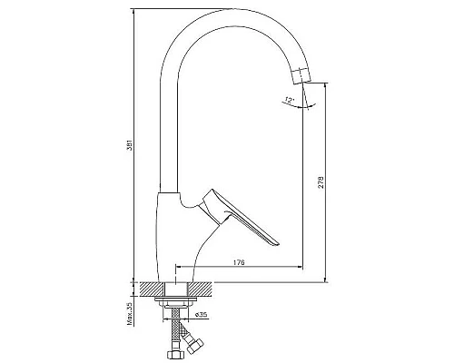 Заказать Смеситель для кухни Haiba HB70198 Хром в магазине сантехники Santeh-Crystal.ru
