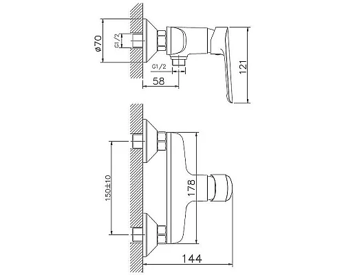 Купить Смеситель для душа Haiba HB20198 Хром в магазине сантехники Santeh-Crystal.ru