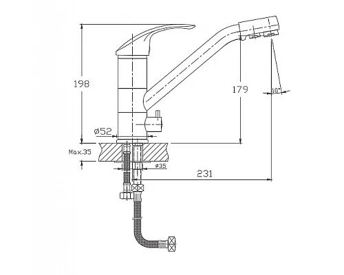 Приобрести Смеситель для кухни Haiba HB4321-5 Сатин в магазине сантехники Santeh-Crystal.ru