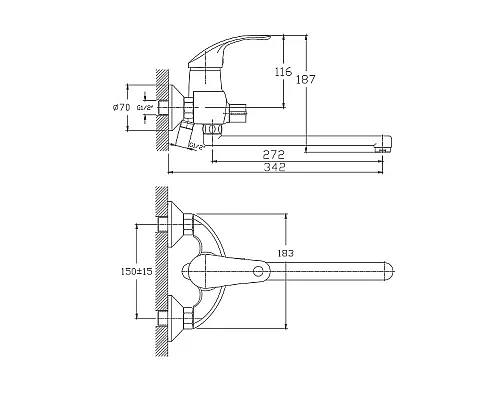 Приобрести Смеситель для ванны Haiba HB2221-5 универсальный Сатин в магазине сантехники Santeh-Crystal.ru