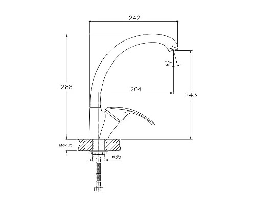 Заказать Смеситель для кухни Haiba HB4221-5 Сатин в магазине сантехники Santeh-Crystal.ru