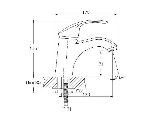 Купить Смеситель для раковины Haiba HB1021-5 Сатин в магазине сантехники Santeh-Crystal.ru