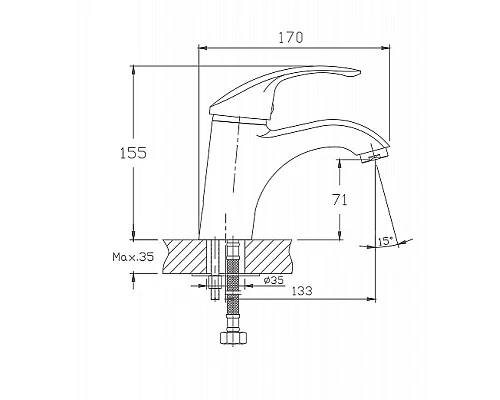 Заказать Смеситель для раковины Haiba HB1021 Хром в магазине сантехники Santeh-Crystal.ru