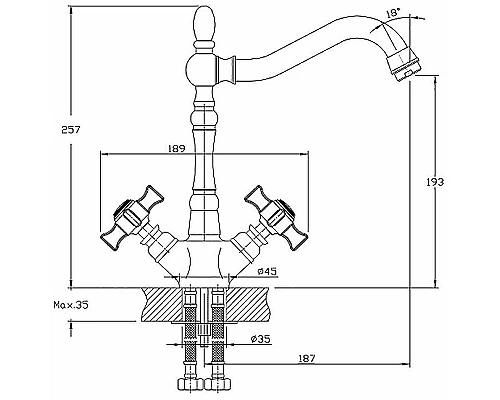 Заказать Смеситель для кухни Haiba HB4324 Хром в магазине сантехники Santeh-Crystal.ru