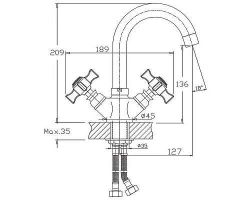 Купить Смеситель для кухни Haiba HB4524 Хром в магазине сантехники Santeh-Crystal.ru