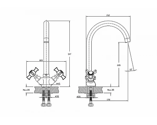 Купить Смеситель для кухни Haiba HB4624 Хром в магазине сантехники Santeh-Crystal.ru