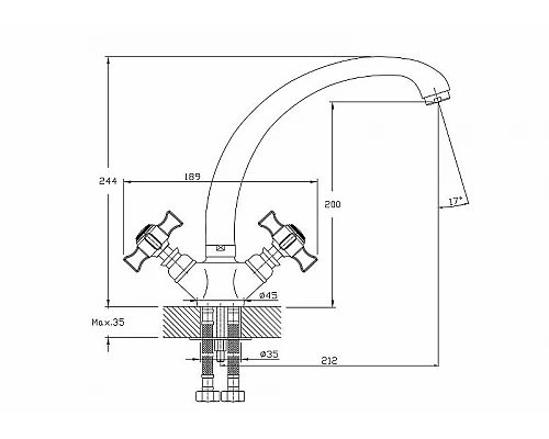 Купить Смеситель для кухни Haiba HB4724 Хром в магазине сантехники Santeh-Crystal.ru