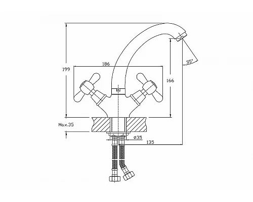 Приобрести Смеситель для кухни Haiba HB4325 Хром в магазине сантехники Santeh-Crystal.ru