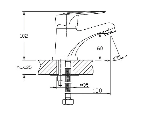 Купить Смеситель для раковины Haiba HB1037 Хром в магазине сантехники Santeh-Crystal.ru