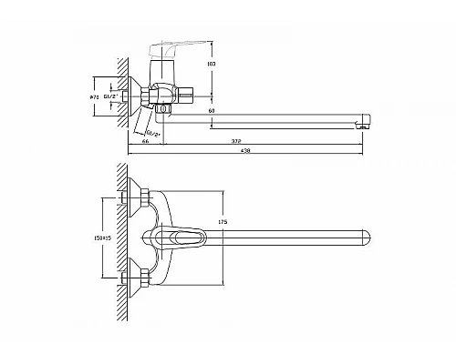 Приобрести Смеситель для ванны Haiba HB2237 универсальный Хром в магазине сантехники Santeh-Crystal.ru