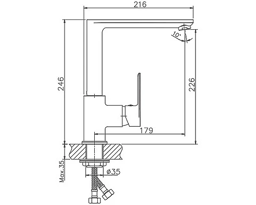 Приобрести Смеситель для кухни Haiba HB70505-8 Белый Хром в магазине сантехники Santeh-Crystal.ru