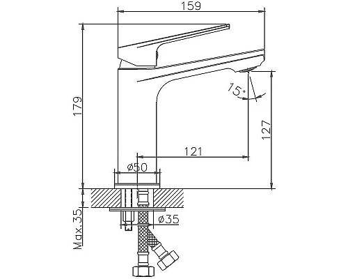 Приобрести Смеситель для раковины Haiba HB10533-3 Пепельный в магазине сантехники Santeh-Crystal.ru