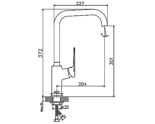 Заказать Смеситель для кухни Haiba HB70533-3 Пепельный в магазине сантехники Santeh-Crystal.ru