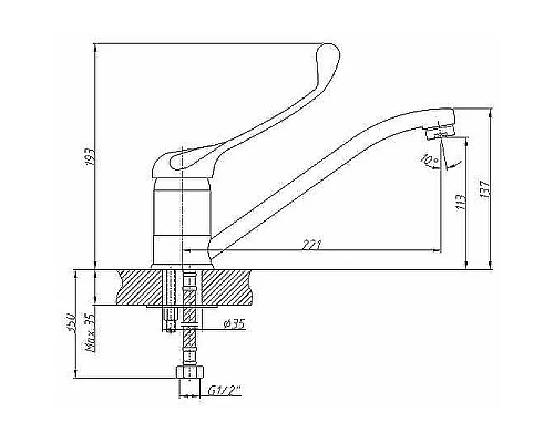 Купить Смеситель для кухни Haiba HB4254 Хром в магазине сантехники Santeh-Crystal.ru
