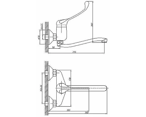 Приобрести Смеситель для кухни Haiba HB4654 Хром в магазине сантехники Santeh-Crystal.ru