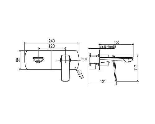 Приобрести Смеситель для раковины Haiba HB80548-7 Черный Хром в магазине сантехники Santeh-Crystal.ru