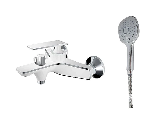 Купить Смеситель для ванны Haiba HB60548-8 Белый Хром в магазине сантехники Santeh-Crystal.ru