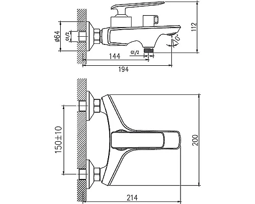 Купить Смеситель для ванны Haiba HB60548-8 Белый Хром в магазине сантехники Santeh-Crystal.ru