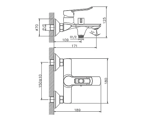 Приобрести Смеситель для ванны Haiba HB60556 Хром в магазине сантехники Santeh-Crystal.ru