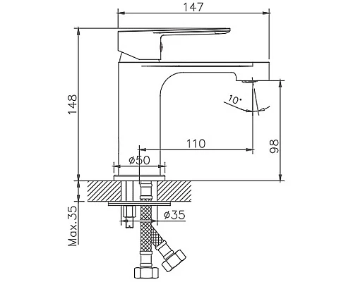 Купить Смеситель для раковины Haiba HB10557-8 Белый Хром в магазине сантехники Santeh-Crystal.ru