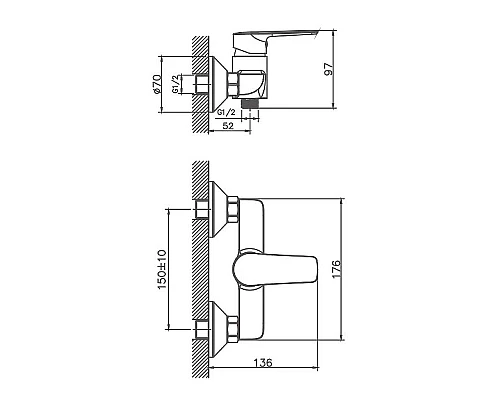 Заказать Смеситель для душа Haiba HB20563 Хром в магазине сантехники Santeh-Crystal.ru