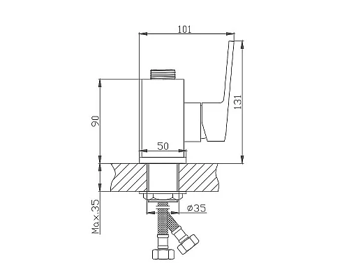 Заказать Смеситель для кухни Haiba HB73563 Хром без излива в магазине сантехники Santeh-Crystal.ru