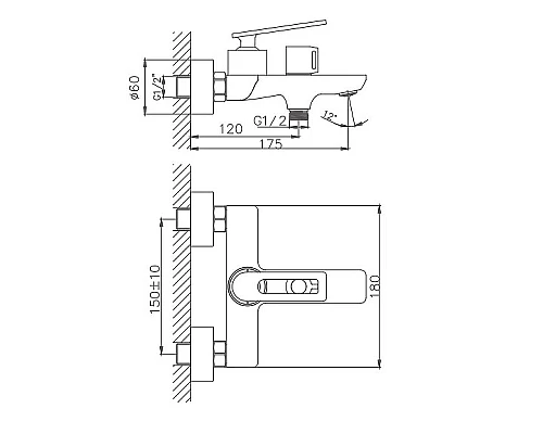 Приобрести Смеситель для ванны Haiba HB60589 Хром в магазине сантехники Santeh-Crystal.ru