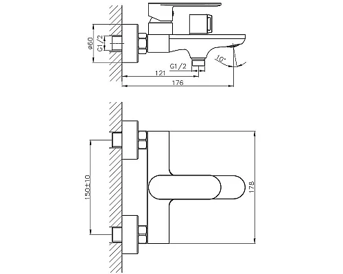 Приобрести Смеситель для ванны Haiba HB60590-7 Черный в магазине сантехники Santeh-Crystal.ru
