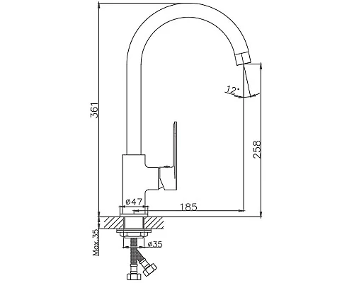 Купить Смеситель для кухни Haiba HB70590 Хром в магазине сантехники Santeh-Crystal.ru