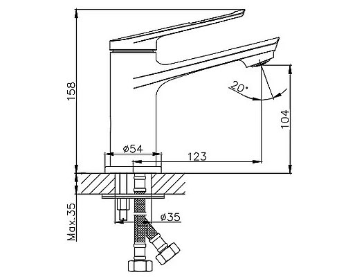 Заказать Смеситель для раковины Haiba HB10595 Хром в магазине сантехники Santeh-Crystal.ru